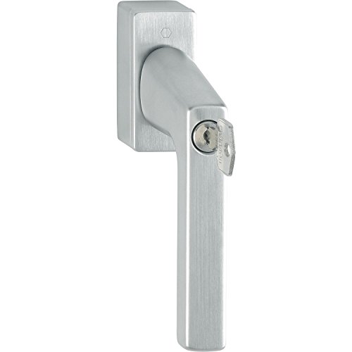 HOPPE Dallas-Secustic 11729557 Window Handle with Lock Cylinder VK 7 x 32-42 mm Matt Chrome, verchromt matt
