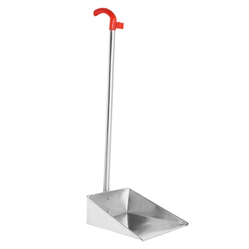 ORFOFE Recogedor de Polvo de Acero Inoxidable con Mango Diseño Vertical para Limpieza Doméstica Práctico y Duradero para Interiores y Exteriores