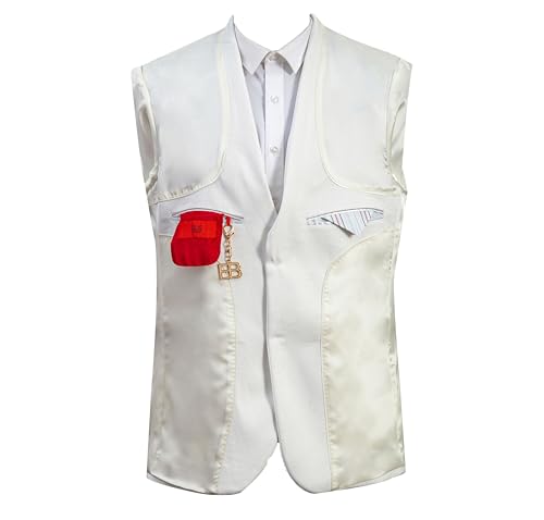 Elie Balleh Men’s Solid Blazer and Sports Coat, Premium Stylish & Comfortable with Natural Stretch, Distinctive Design, White Small3