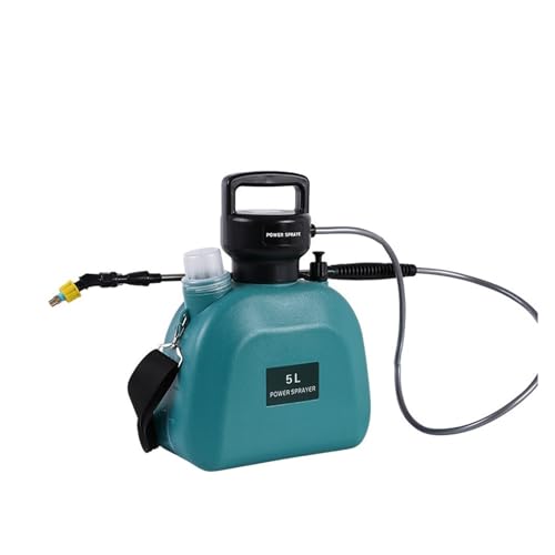Pulverizador Electrico, Pulverizador eléctrico automático de 5L, pulverizador de Plantas de jardín, pulverizador de aspersor Recargable de Mano, regadera con Hombros de atomización(Green 5L-01)