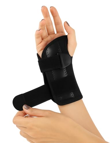 Carpal Tunnel Wrist Brace Night Support - Wrist Splint Arm Stabilizer & Hand Brace for Carpal Tunnel Syndrome Pain Relief Compression Sleeve for Forearm Wrist Tendonitis Pain Treatment (Small, Right)