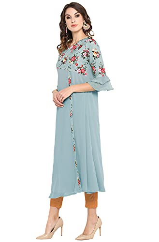 Image of Janasya Women's Poly Crepe Regular Kurta