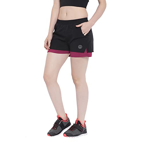 Image of CHKOKKO Gym Shorts for Women Workout Sports Running Quick Dry Fit Double Layer Inner Compression with Pockets Breathable Lightweight Wear