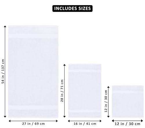 Image of Utopia Towels 8 Piece Majestic Plush Luxury Towel Set, Cotton, White