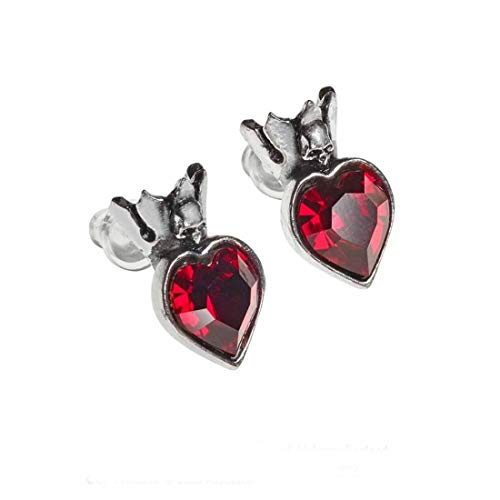 Preisvergleich Produktbild Alchemy Claddagh Heart Damen Gothic Mode-Accessoire Swarovski Kristall Zinn Ohrringe