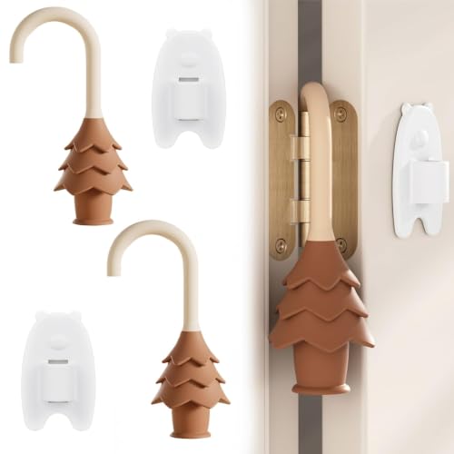 Image of SNOWIE SOFT 2 PCS Christmas Tree Hanging Silicone Door Pinch Guard Silicone Children Door Finger Pinch Guard for Child Safety Finger Protection and Anti Slam Home Use