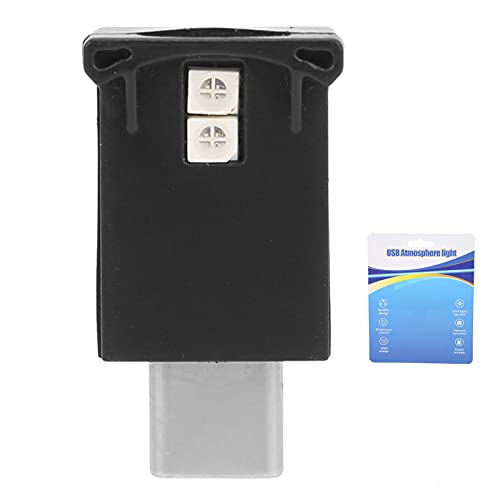 Luce d'atmosfera USB LED tipo C - 8 colori RGB con luminosità dinamica sfumata per interni e auto - Illuminazione decorativa regolabile