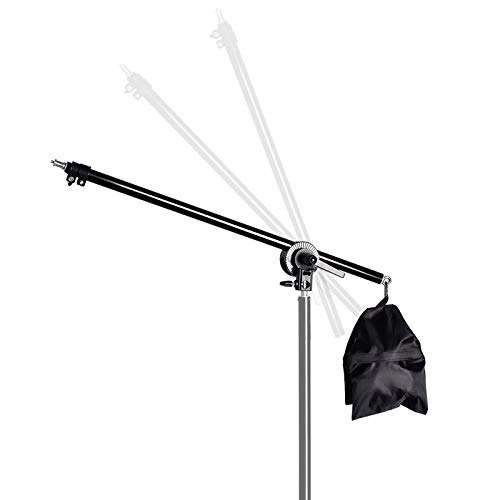 Image of PHOTOMAX Boom Arm Holder for Photography Lights with Bag 33 Tall Lighting Reflector Arm Stand Grip Swivel Head Clamp Holder Bracket Adapter (Only Arm Boom)