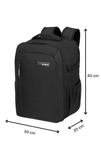 Image of Samsonite Roader Cabin Backpack 40 x 30 x 20 cm Hand Luggage for Ryanair, Wizz Air & Vueling, Underseat Bag with Laptop Compartment 15.6 Inches, 26 L, 0.70 kg, Black (Deep Black)