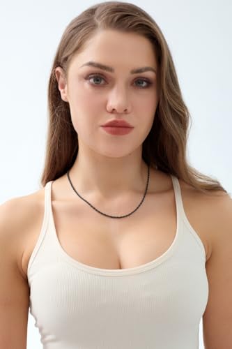 Black Chains for Men, Stainless Steel Rope Chain Necklace for Men and Women, 2.5mm 3mm 4mm 5mm Twist Mens Necklace2