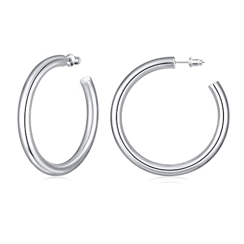 Image of Gacimy 14K Gold Plated Chunky Open Hoop Earrings for Women