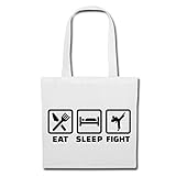 Reifen-Markt Tasche Umhängetasche KÄMPFER - KAMPFSPORT - KAMPFSPORTLEHRER - KAMPFSPORTUNTERRICHT - KAMPFSPORTARENA Einkaufstasche Schulbeutel Turnbeutel in Weiß