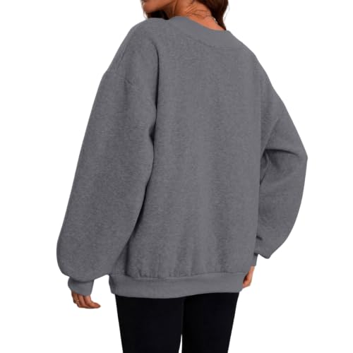 V Neck Sweatshirt for Women Oversized Fleece Sweatshirt Winter Outfits - image 5