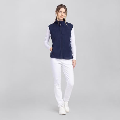 EXNER Damen-Fleeceweste, Ärmellos, Stehkragen, Seiteneingrifftaschen, Zipper, navy, Größe 2XL – Bild 5