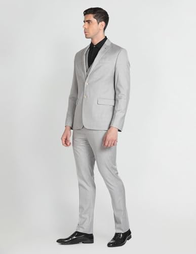 Image of Arrow Tailored Regular Fit Three Piece Suit Light Grey
