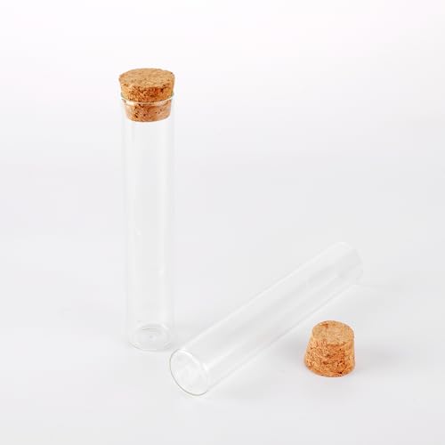 16pcs 28ml Test Tube with Cork Stopper,Mini Vials with Corks,Small Glass Vials with Cork.
