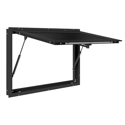 NOOTA VentMax Series 36x24 Concession Window No Screen With FREE Acrylic Glass Aluminum for Food TrucksBlack