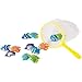 BLUE PANDA 13 Pieces Swimming Pool Diving Toys for Kids, 12 Plastic Fish with Net for Summer Swimming Games