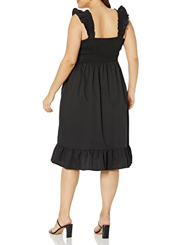 Image of The Drop Womens Kimi Ruffled Shoulder Smocked Midi Dress