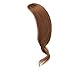 Dsoar 2Pcs Clip in Wave Side Bang Real Human Hair Bang Clip in Bangs Curly Fringe Hair Extension(Light Brown)
