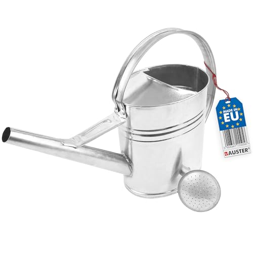 BAUSTER® konewka, konewka, ocynkowana konewka ogrodowa do użytku wewnątrz i na zewnątrz, do podlewania kwiatów, wytrzymała konewka, ocynkowana metalowa konewka (10 litrów)