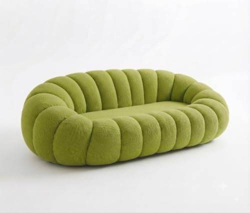 Image of CRAFTCITY 3 Seater Pumpkin Couch /Luxury Modern Upholstered Sofa for Living Room