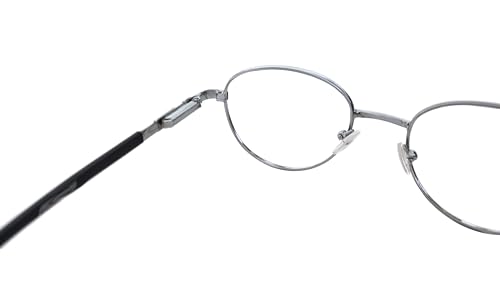 Image of Bifocal Distance Zero Near +1.00 to +3.00 Reading Glasses For Men Women, Metal Oval Shape Medium Size Full Frame With Unbrekable Anti Reflected Fibre Glasses