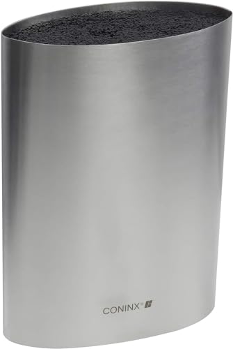 Coninx Messerblock ohne Messer - Messer mit Borsteneinsatz - Knife Block without Knives in Silber -...