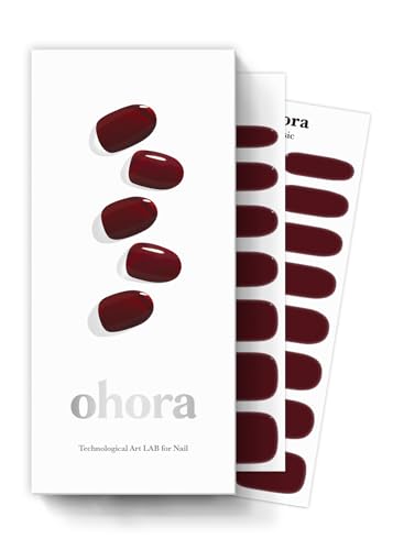 ohora Semi Cured Gel Nail Strips (N Classic Burgundy) - Red, Soli...