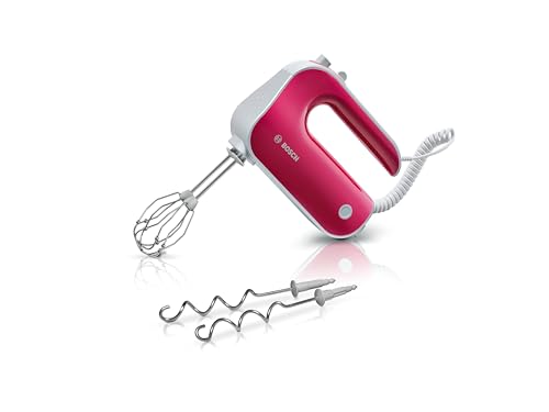 Bosch - Batidora de Repostería Styline, 500 W, 5 velocidades, Varillas FineCreamer, Cuchillas de Acero Inoxidable, Rojo, MFQ40304 Bosch - Batidora de Repostería Styline, 500 W, 5 velocidades, Varillas FineCreamer, Cuchillas de Acero Inoxidable, Rojo, MFQ40304