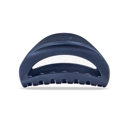 France Luxe Large Cutout Curve Claw Clip for Women, Matte Navy
