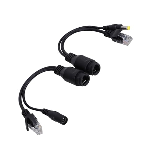 aqxreight 12V Power Over Ethernet Passive POE A Cable Splitter Injector Black miniatura 4