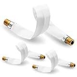 NAUC 3X SAT Fensterdurchführung ohne Bohren Flachkabel 22cm vergoldet Koaxialkabel extrem Flach Kabel Antennenkabel Fenster Tür Wohnwagen Camping TV F Kupplung 2X F Buchse Kabel Ultra Slim 4K TV