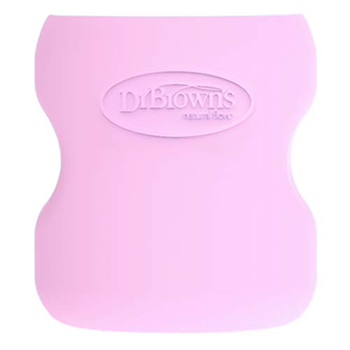 Image of Dr. Brown's Options+ Wide-Neck Silicone Baby Bottle Sleeve - Pink, 5 oz/150 ml