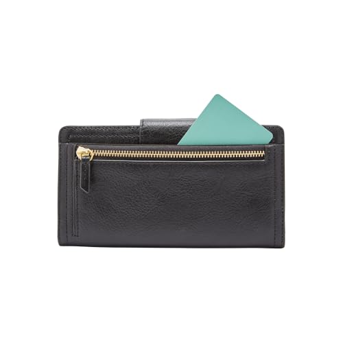 Image of Fossil Women's Logan Leather Wallet RFID Blocking Tab Clutch