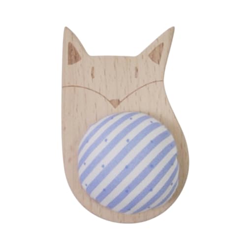 Nishiyuenyi Pincushion Needle Holder Compact Sewing Needle Cushion Holder Wooden Base for Quilting Household DIY Crafts Cross Stitch, Fox