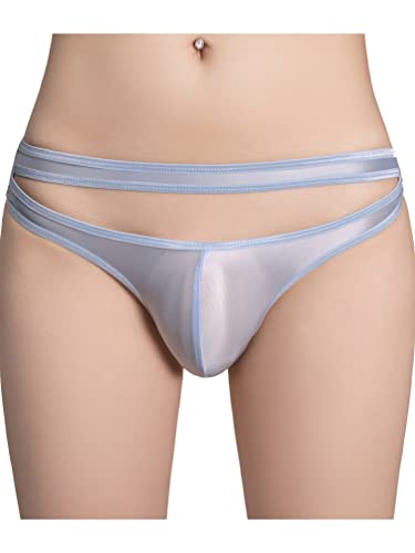 AGJGFM Men's Cut Out Low Rise Silky Briefs Shiny Glossy Stretchy See Through Panties Thongs Underwear4