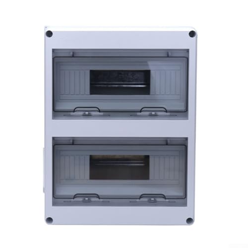 24 Circuit Surface-Mounted Distribution Box, IP65 Waterproof Dustproof Electrical Enclosure with Clear Flip Window