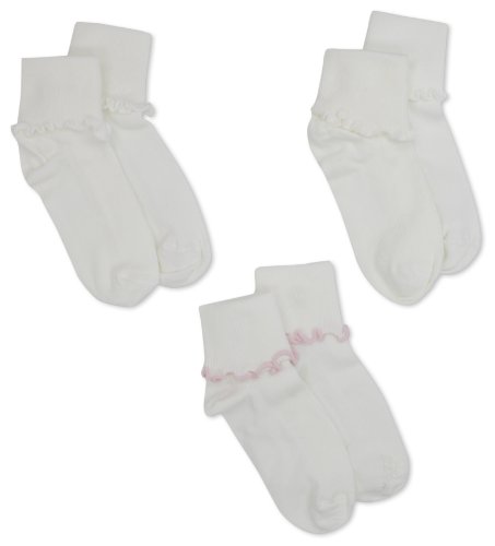 Jefferies Socks Girls 2-6X Ripple Edge 3 Pair Pack Socks