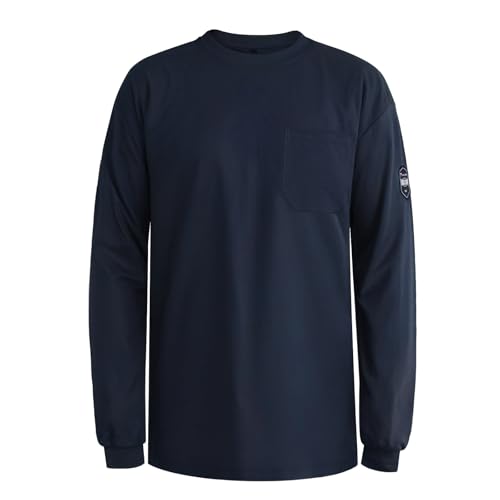 Uno Mejor Men’s Flame-Resistant Welding Shirt 3XL Navy