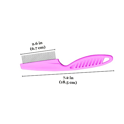 Peine para caspa SunGrow de acero inoxidable 7.2" rosa miniatura 7