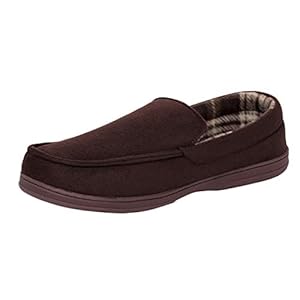 Van Heusen Men’s Bert Micro Suede Slippers, Brown, Large