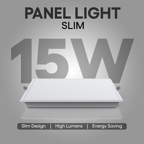 Image of elleys' Polaris + Square LED Panel Light - 15W (Warm White) | Tested Upto 4kV Surge Protection | Recessed Ceiling led Light Downlight for Home & Commercial (6 Pcs)