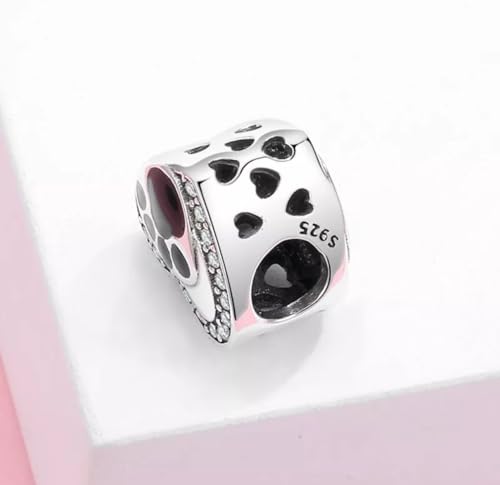 Abalorio de corazón y huella de pata, el regalo ideal de plata 4
