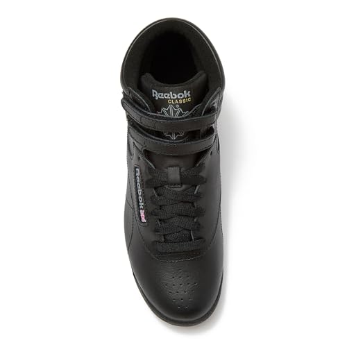 Reebok Women's Freestyle Hi High Top Sneakers for Women, Black or White Basketball and Tennis Shoes Womens Size 5-12, Black, 5.5
