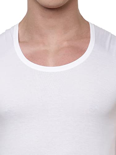 Image of RAMRAJ COTTON Men White Round Neck Sleeveless Undershirt Vest|Inner Wear Banian|Light Cotton