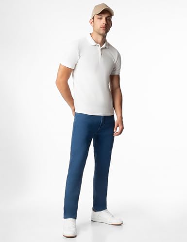 Image of INKD Men's Regular Fit Jeans - Mid-Rise | Cotton Blend | Classic Styling | Contrast Stitch | Stretchable Fabric | Classic 5 Pocket Styling (Available in Plus Sizes)