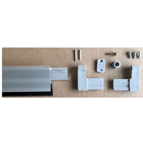 Tira aislante con labio de CAUCHO .Burlete bajo puerta basculante de aluminio 93cm (Marrón) aislante de labio de caucho flexible, Instalación interior y exterior mediante tornillos a la placa base.