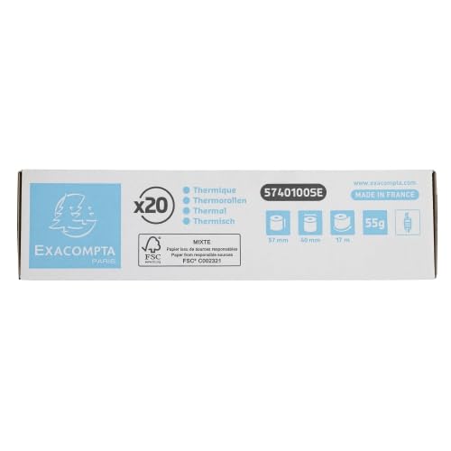 Lot de 120 Bobine papier thermique - larg. 57mm / diam. 40mm