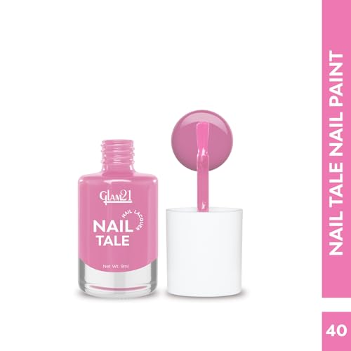 Image of Glam21 Nail Tale Nail Polish | Glossy Gel Finish | Rich Pigmentation | Chip Free | Quick Drying Formula | Long Lasting Nail Polish for Women | 9ml | Shade-40